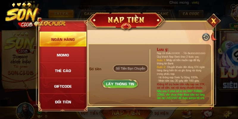 Hướng dẫn nạp nhanh qua ứng dụng ngân hàng trực tuyến